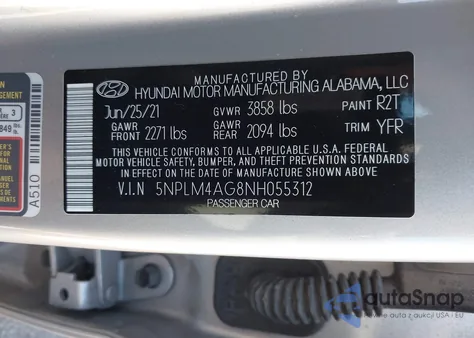 2022 Hyundai Elantra Sel from USA, damaged, VIN 5NPLM4AG8NH055312